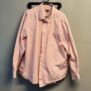Croft & Barrow Men's Light Pink Checkered Shirt size 3X 0149